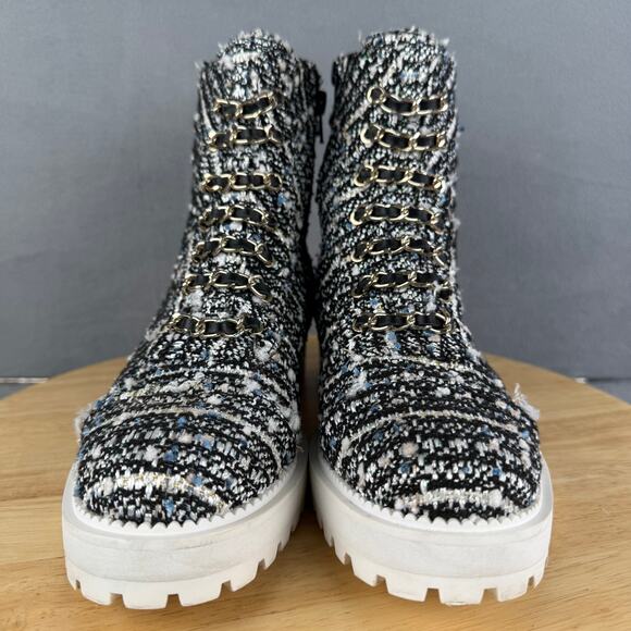 Anthropologie Cecelia New York Tweed Chance Hiker Combat Boots Womens Size 7M US - Picture 2 of 8